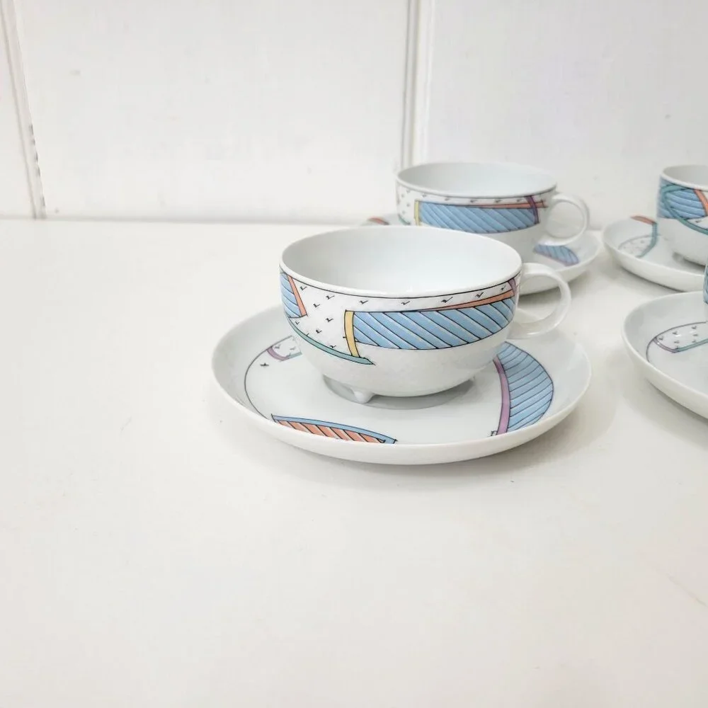 Rosenthal Germany New Wave Studio-Line Cups and Saucers Set of Six - Picture 6 of 7